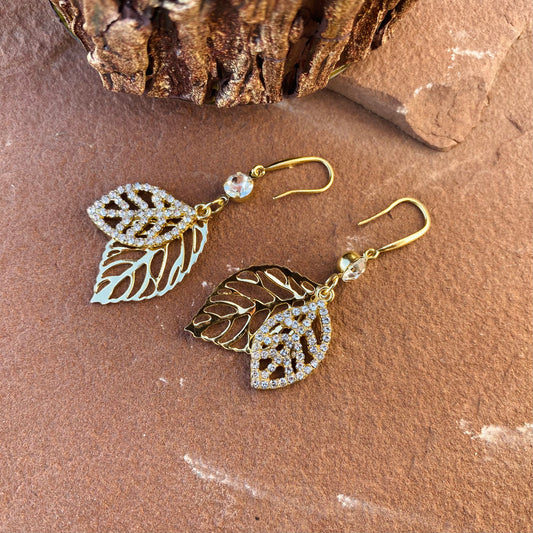 Leafy Hollow Drop Earrings